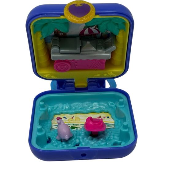 Polly Pocket Shani Tropical Beach Compact With Mobile Ice Cream Cart NO DOLL - Picture 8 of 16